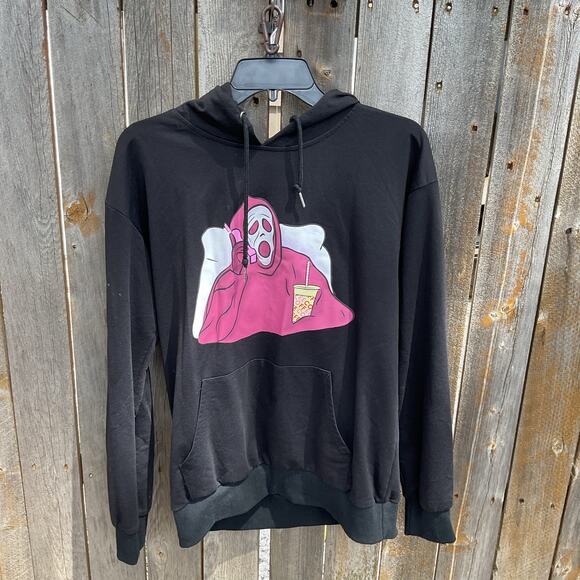 ROMWE Other - Romwe Pink Ghostface Scream Character Logo Hoodie  Sz Med